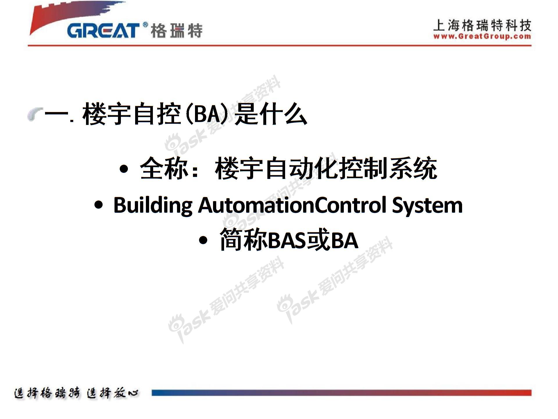 格瑞特楼宇自控系统介绍PPT图片1