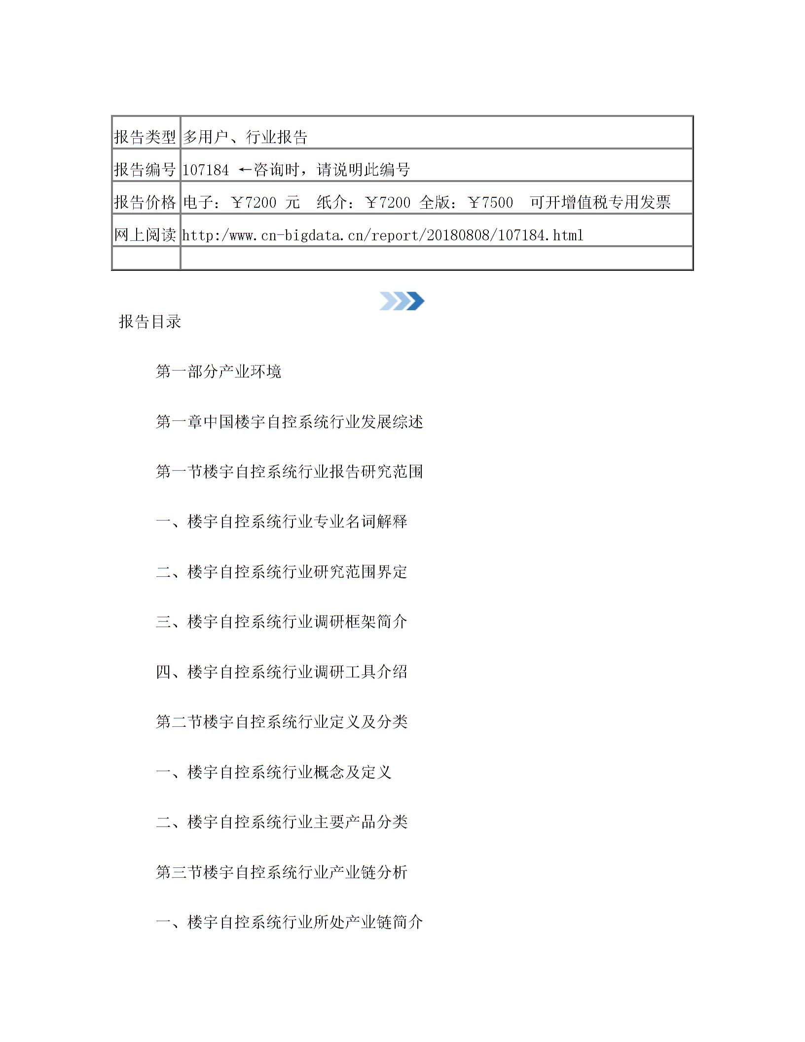 2018-2024年楼宇自控系统市场运营趋势分析及投资潜力研究报告(目录)图片1