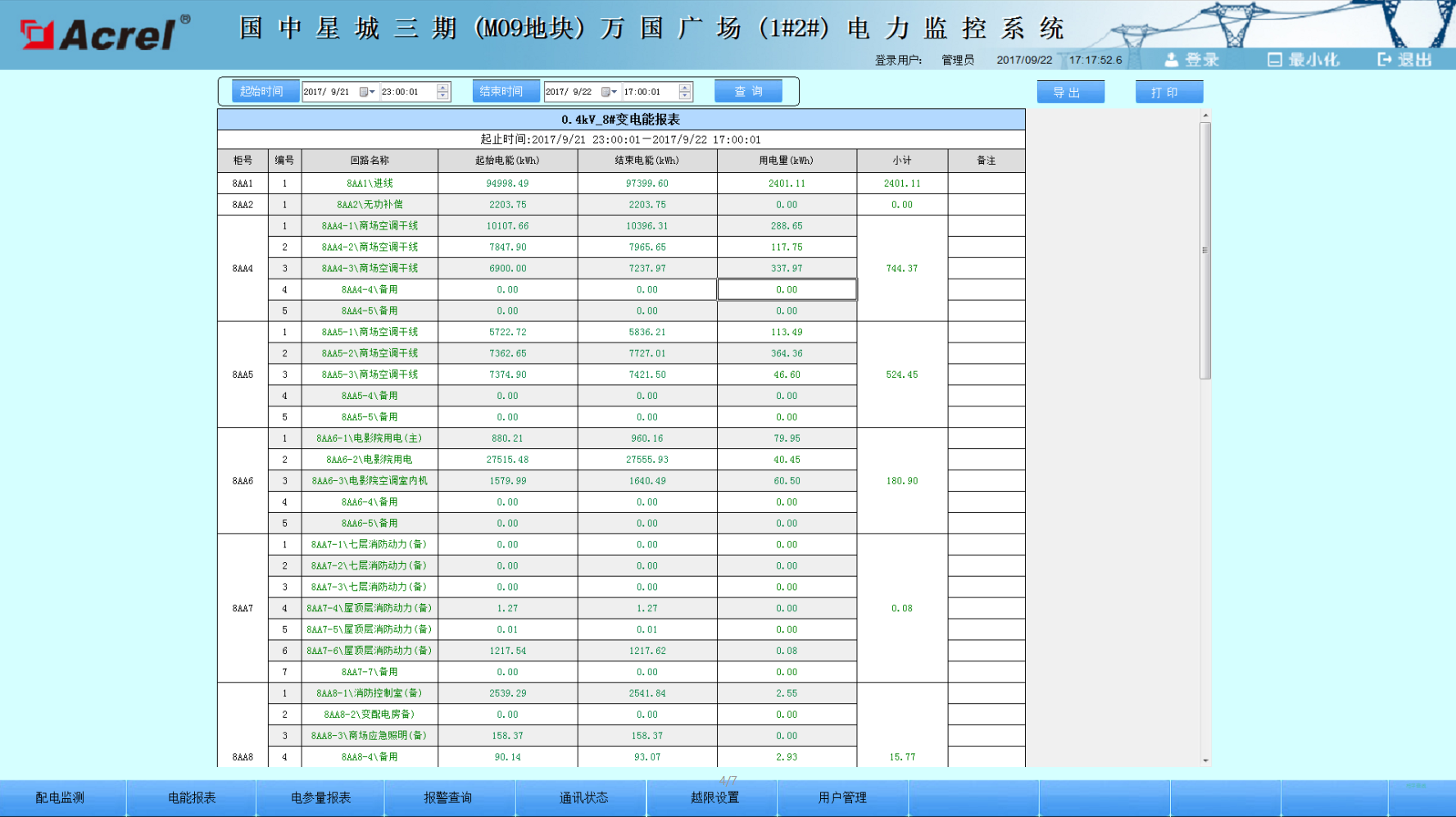 ACREL-2000电力监控系统在国中星城三期万国商业广场中的应用